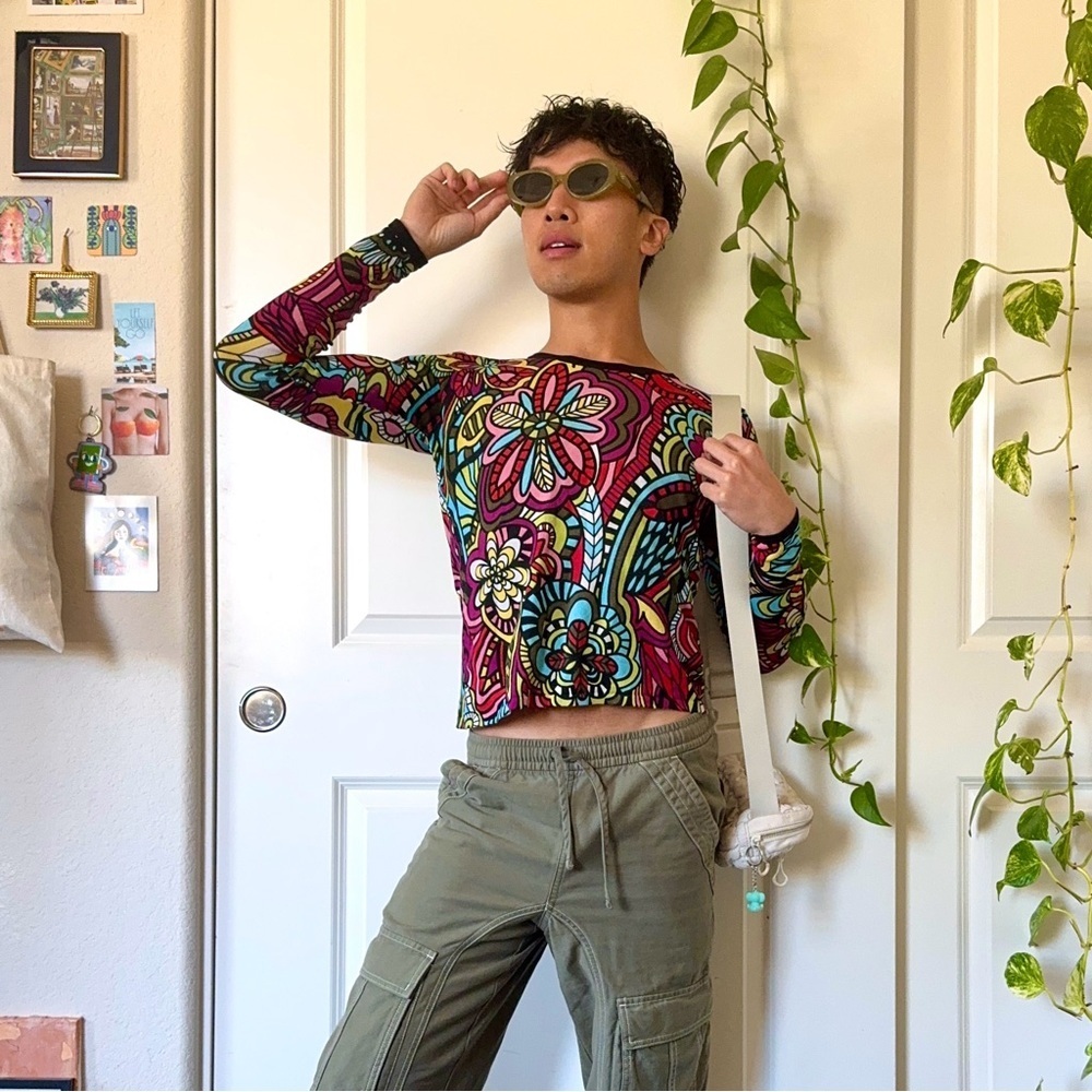 Vintage Y2K Floral Long Sleeve Top - Picture 2 of 7